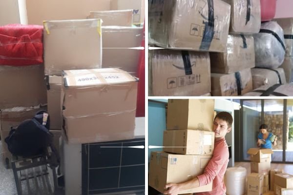 Packed household cartons ready for safe home shifting in Bangalore