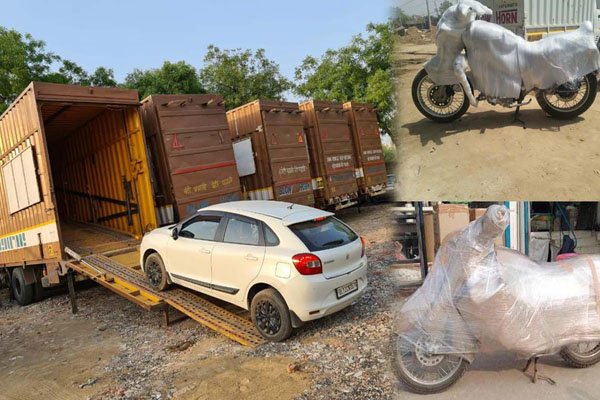 Car and bike transportation loading using carrier vehicle support
